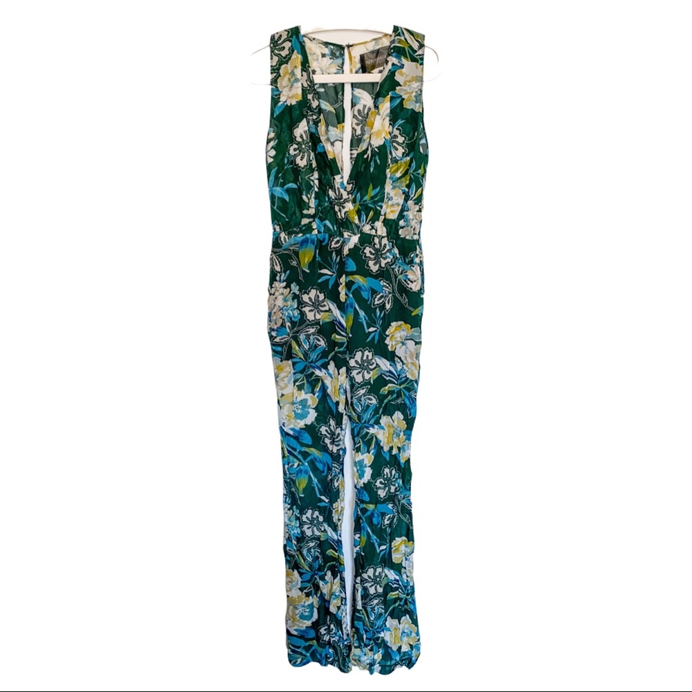 REFORMATION LYCHEE Green Tropical Floral Jumpsuit